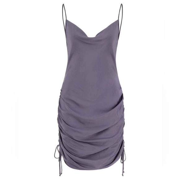 NWOT Free People Convertible Day To Night Slip Dress Ruched Sides Cowl Neck Sz M - Picture 3 of 14